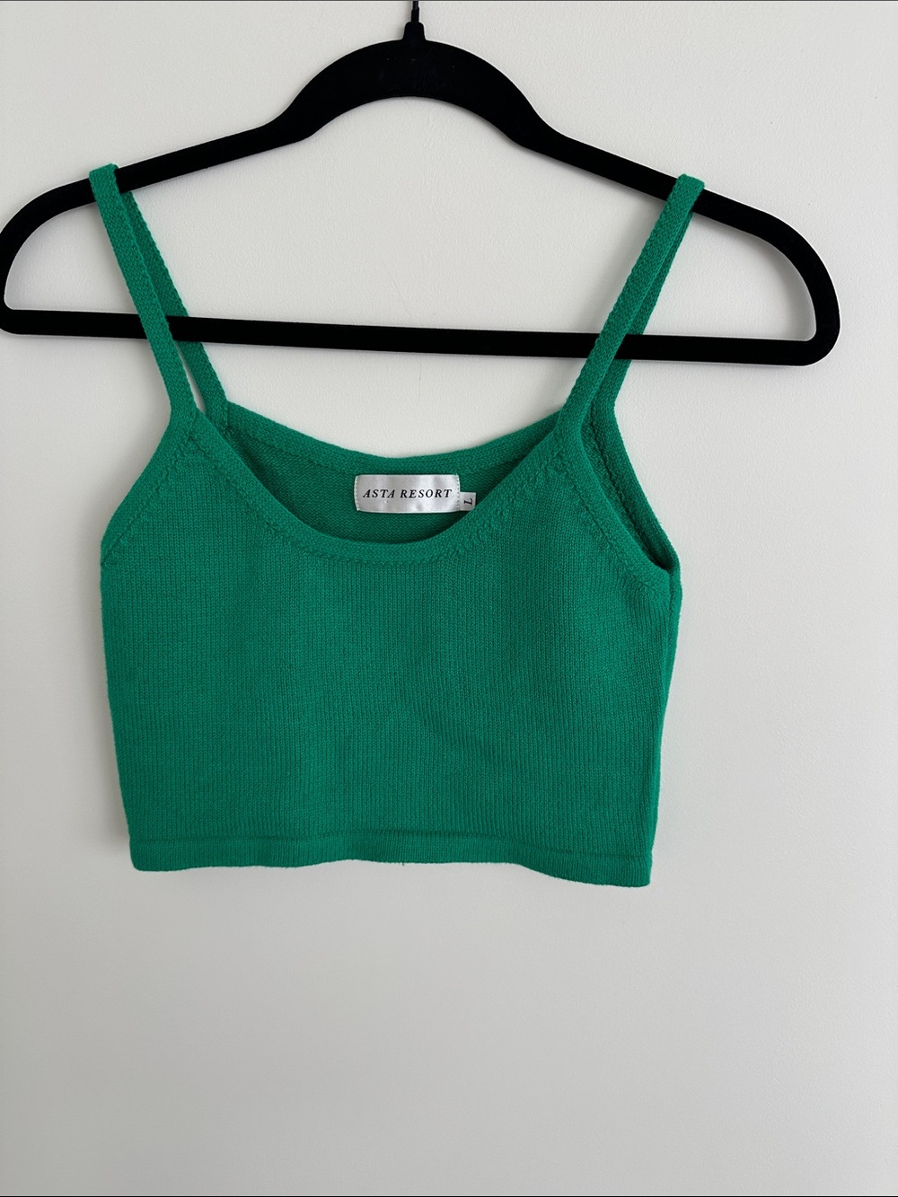Asta Resort Green Knit Crop Tank
